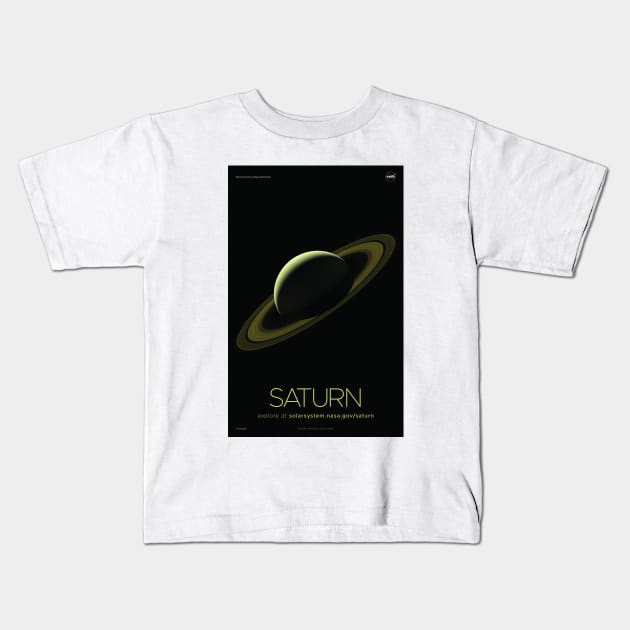 Saturn The Ringed Planet, God Of Agriculture &amp; Wealth | Solar System & Beyond Kids T-Shirt by rocketshipretro